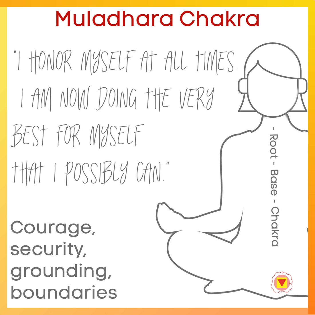 Chakra meanings - Muladhara Root Chakra - The Base Chakra