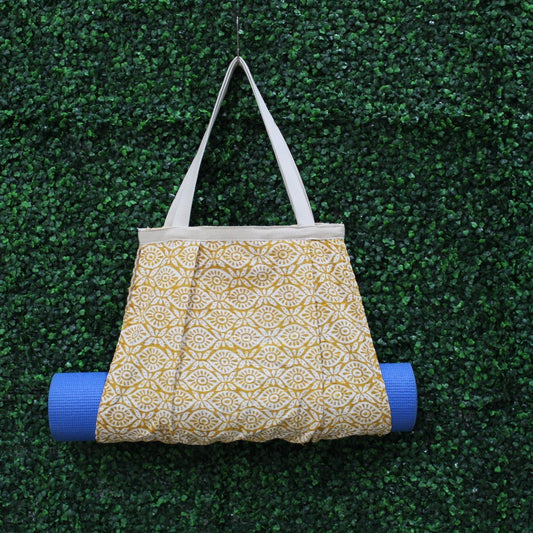 Yoga Mat Holder | Mustard Yellow Eyes | Yoga Mat Carrier Bag Purse